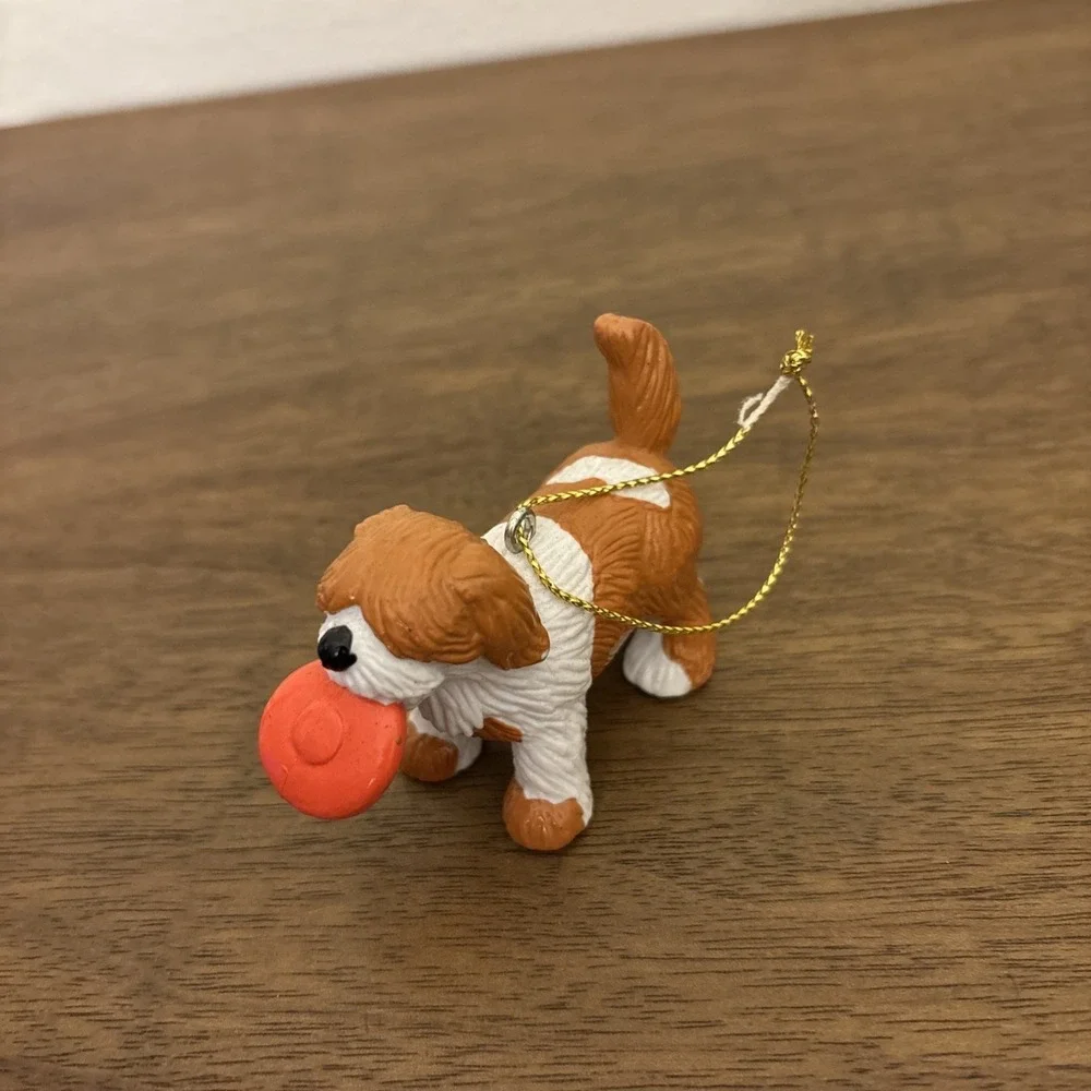Vtg 80's Muppets Sesame Street Barkley Dog Frisbee 2 inch Ornament By Applause